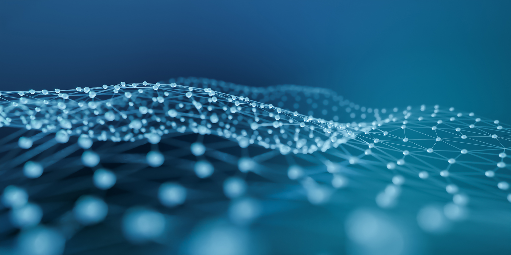 Blue data graphic representing a cloud network